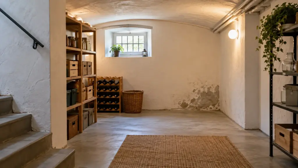 Eine feuchte Stelle im Keller